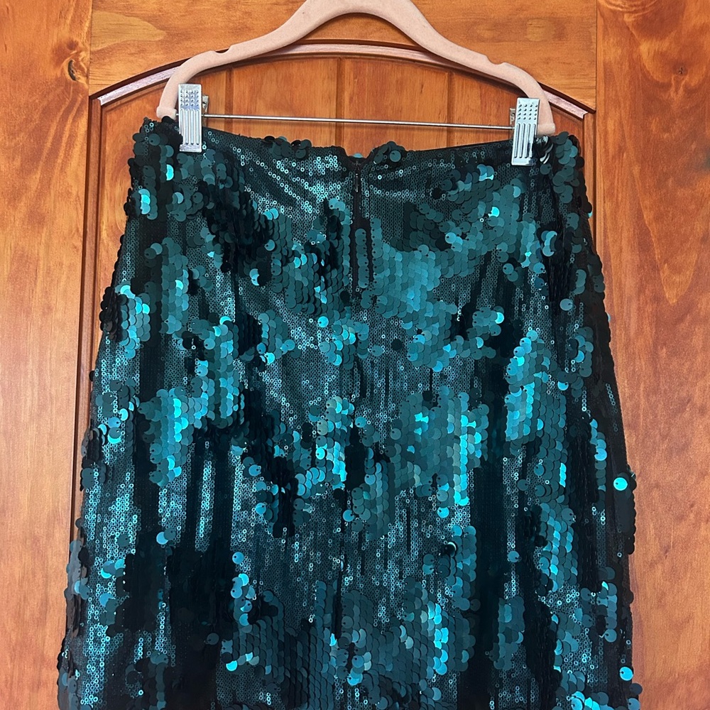 Blue Rain Sparkling Green Mini Skirt - Picture 2 of 3